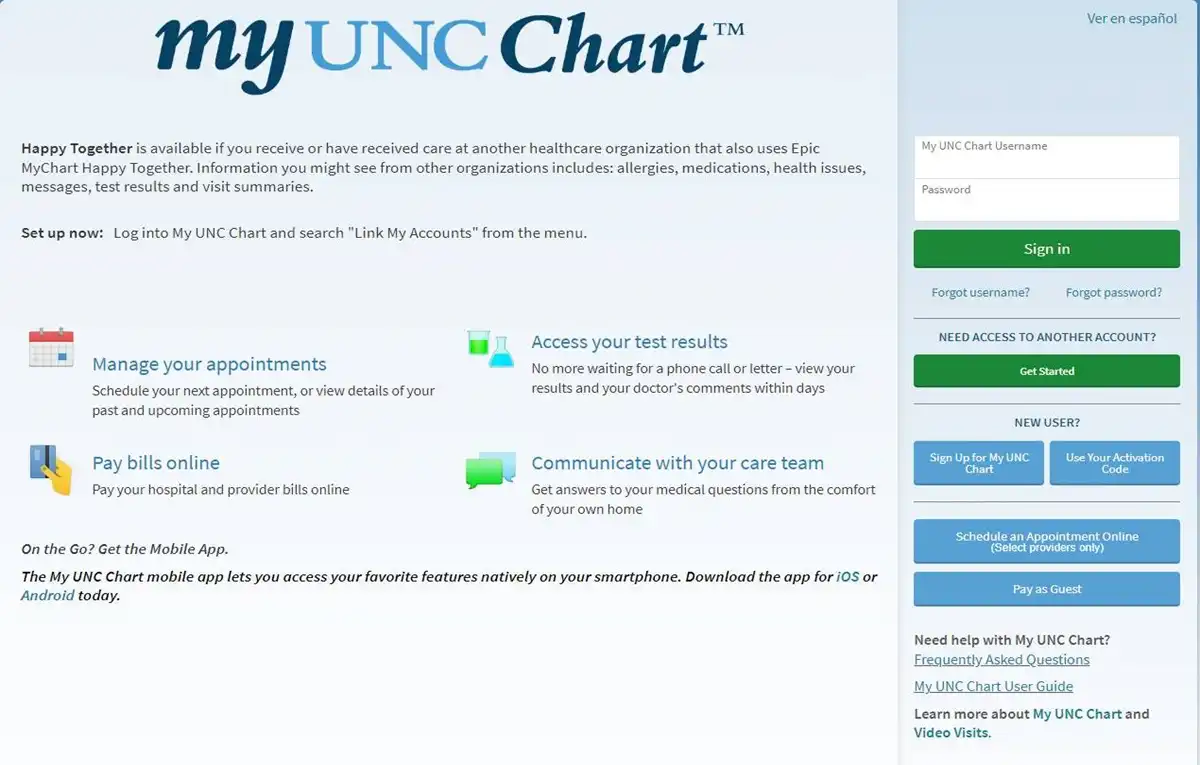 How To Myuncchart Login At Forgot Password