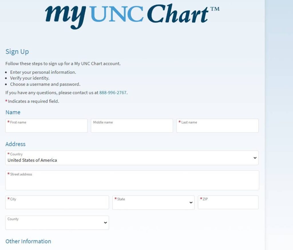 How To Sign Up For My UNC Chart